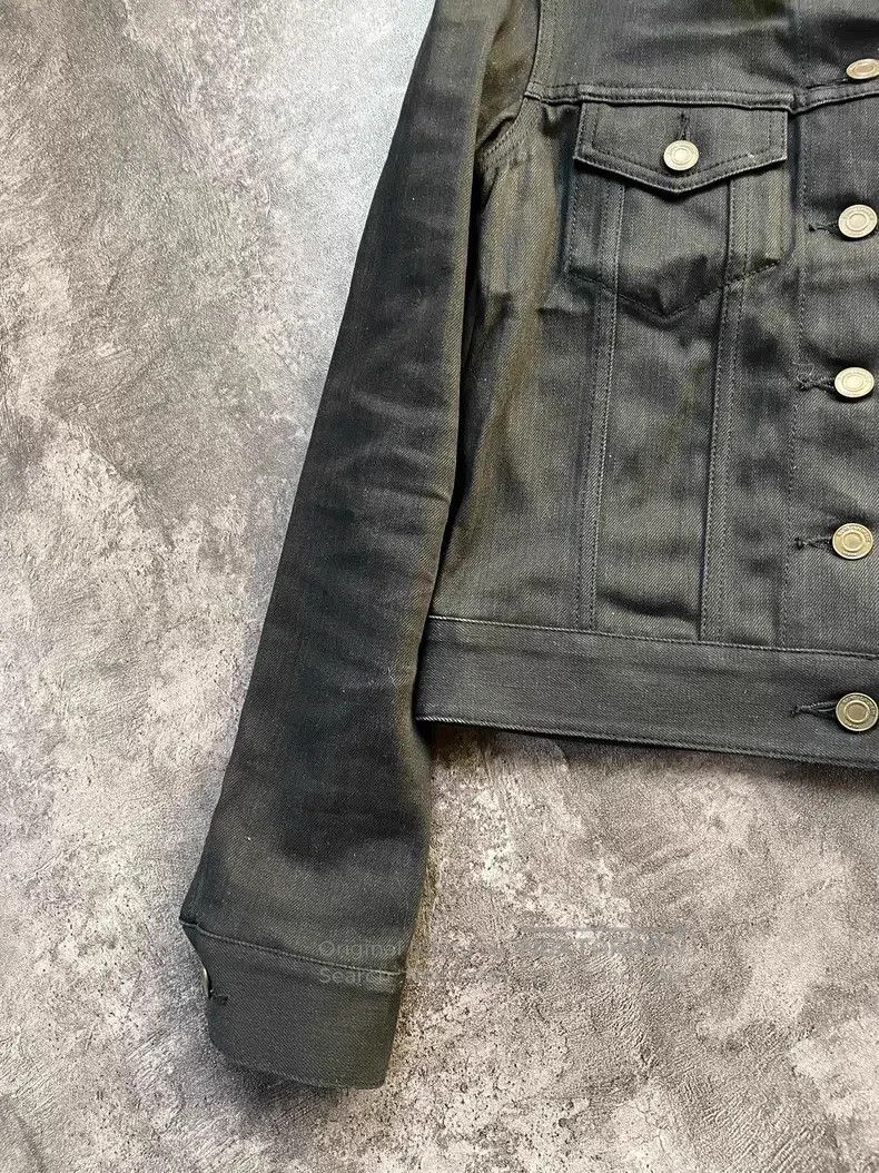 Saint Laurent Paris Saint Laurent Paris Waxed Black Denim Jacket Size US S / EU 44-46 / 1 - 3 Thumbnail