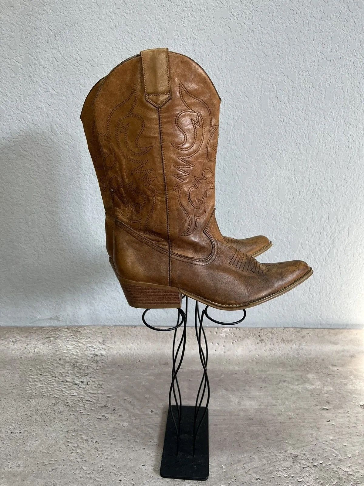 Western Rise Vintage western guidi style moto leather boots brown 90s Size US 8 / EU 41 - 3 Thumbnail
