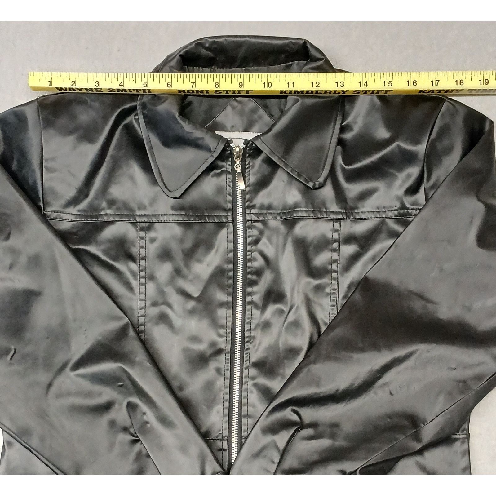Other RAVE (Large) Women's 90's Black Faux Leather Zip Jacket Size L / US 10 / IT 46 - 6 Thumbnail