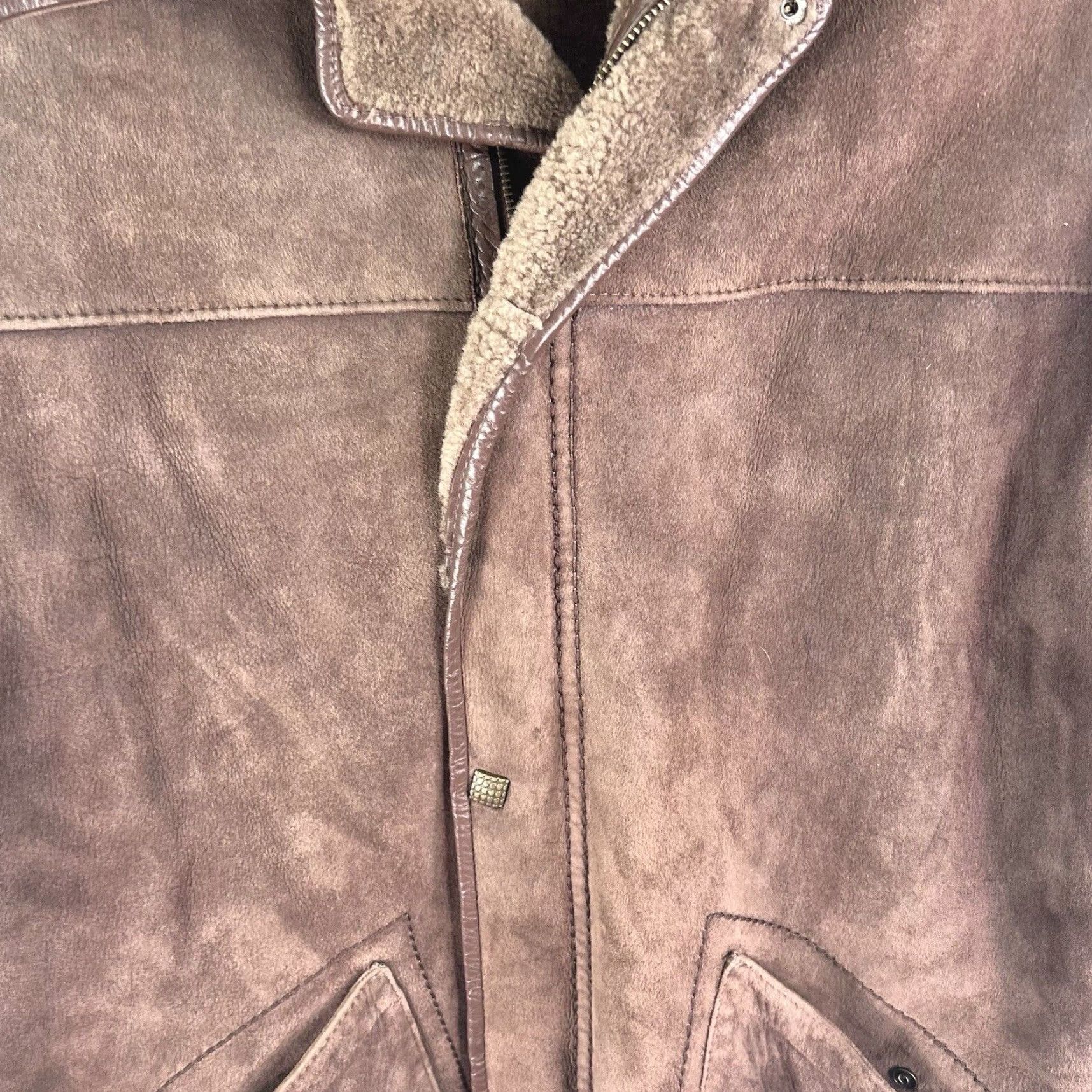 Vintage VINTAGE FONTELLI Men's Overcoat Coat Size XL Wool Shearling Suede Brown Winter 90s Outdoor Size US XL / EU 56 / 4 - 3 Thumbnail