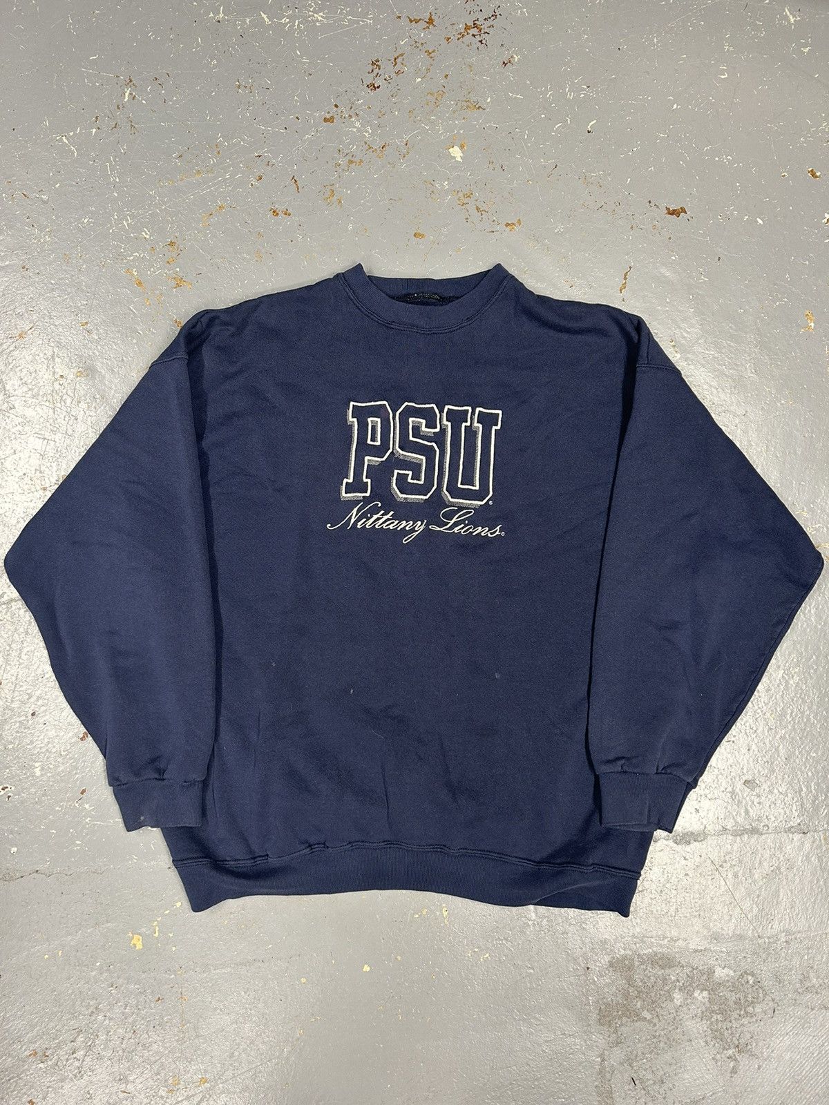 Vintage Crazy Vintage 90 Pennstate University Navy Pullover Crewneck Size US XL / EU 56 / 4 - 1 Thumbnail