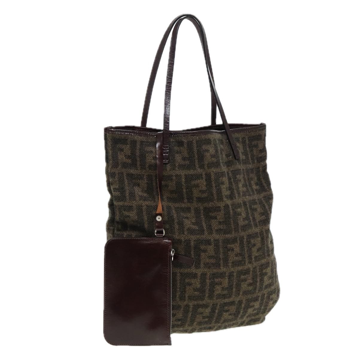 Fendi Zucca Brown Wool Tote Bag (Pre-Owned) Size ONE SIZE - 1 Thumbnail