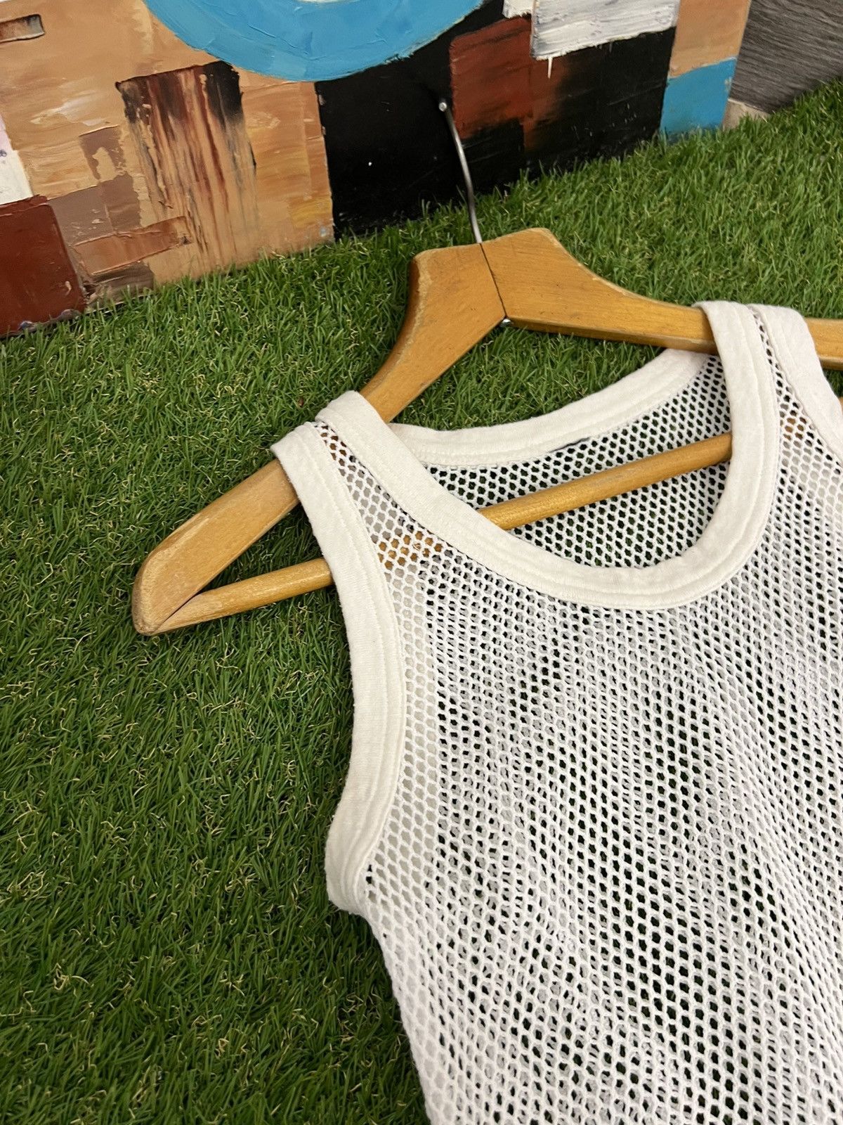 Vintage Vintage 90s Fishnet mesh tank top sleeveless boxy fit Size US S / EU 44-46 / 1 - 2 Thumbnail