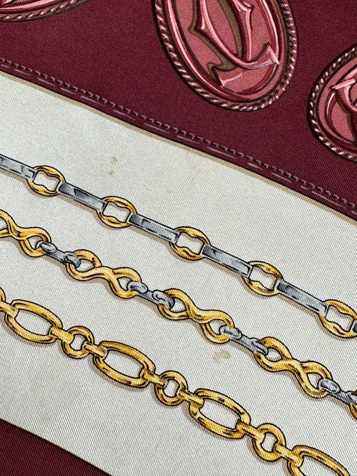 Cartier Vintage Must De Cartier Monogram Silk Scarf Size ONE SIZE - 13 Thumbnail