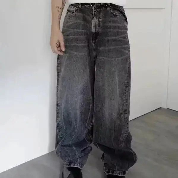 Black Washed Damage Baggy jeans