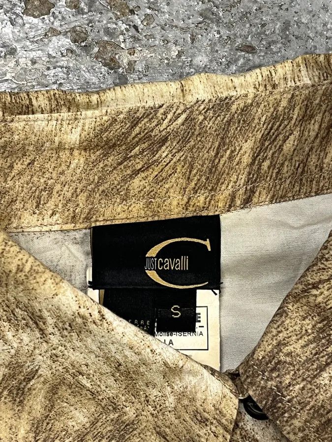 Just Cavalli 2000s Cavalli Fur Movement Beige Shirt Size US S / EU 44-46 / 1 - 11 Thumbnail