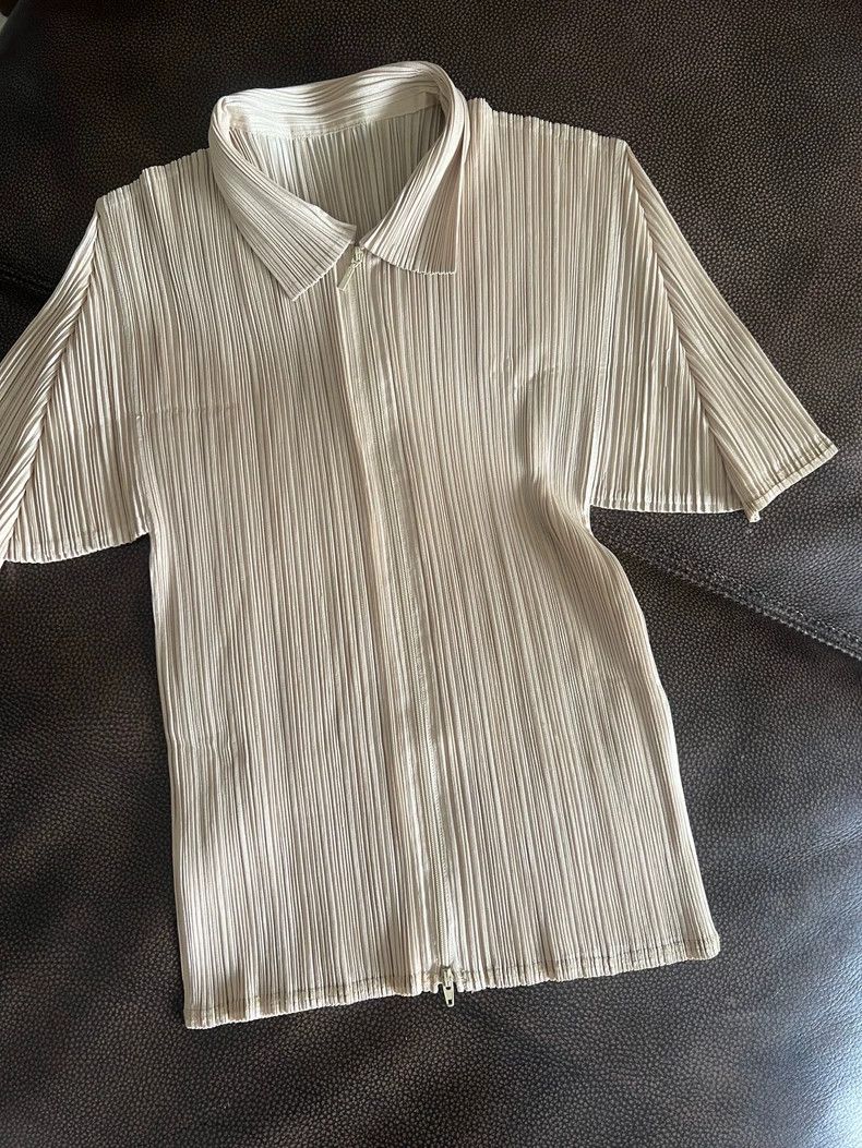 Issey Miyake Issey Miyake Off-white zipper jacket Size L / US 10 / IT 46 - 6 Thumbnail