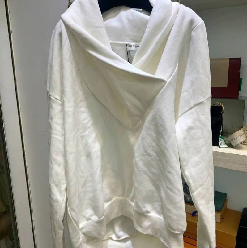 YSL White Cotton Women's Hoodie 0089