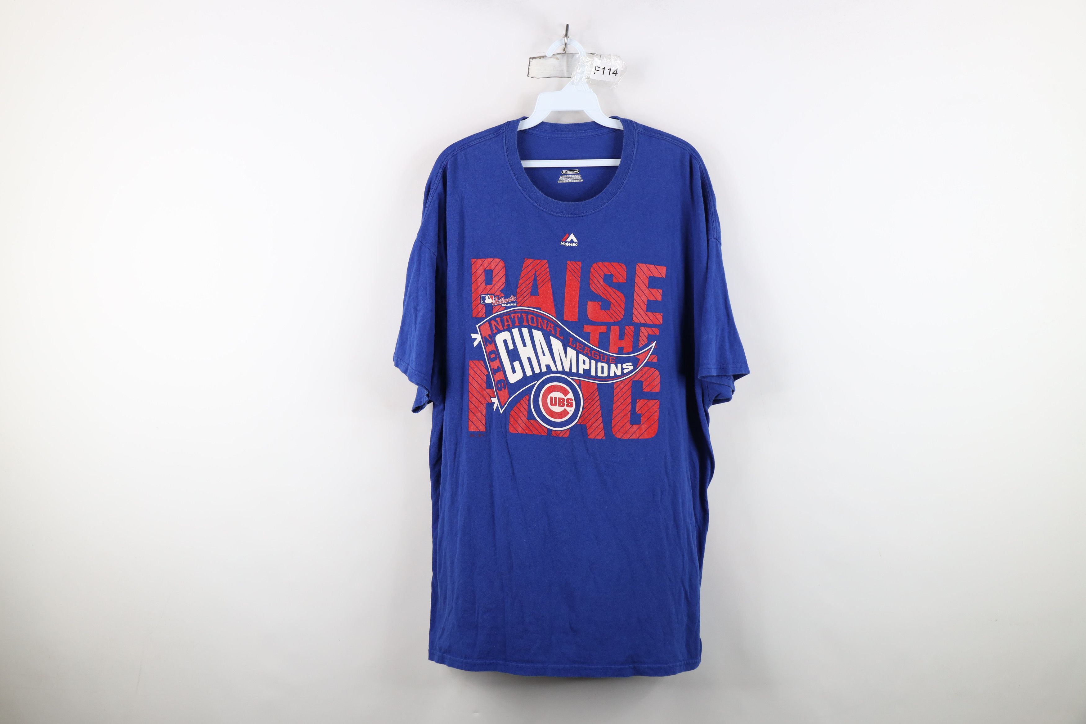 Majestic Majestic 2016 NL Champs Chicago Cubs Baseball T-Shirt Blue Size US XXL / EU 58 / 5 - 1 Thumbnail