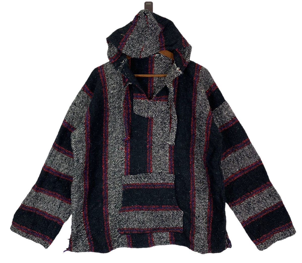 Aztech Mountain × Native × Vintage VINTAGE BAJA MEXICAN HOODIE KNIT SWEATER Size US L / EU 52-54 / 3 - 1 Thumbnail