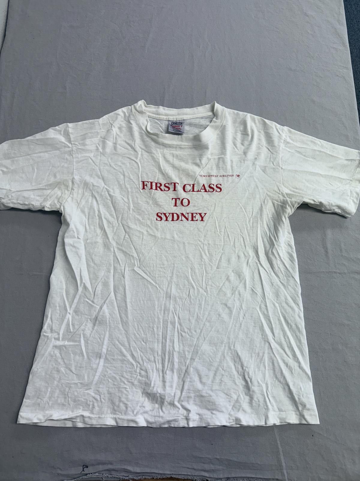 Designer VTG Northwest Airlines T-shirt First Class to Sydney XL Size US XL / EU 56 / 4 - 1 Thumbnail