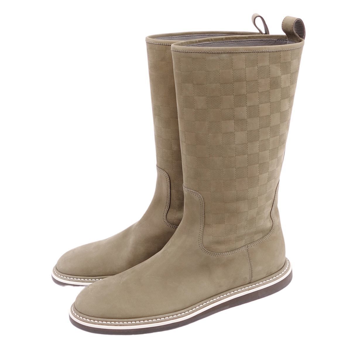 Louis Vuitton Louis Vuitton Beige Damier Mid Calf Boots Size US 8.5 / EU 41-42 - 1 Thumbnail
