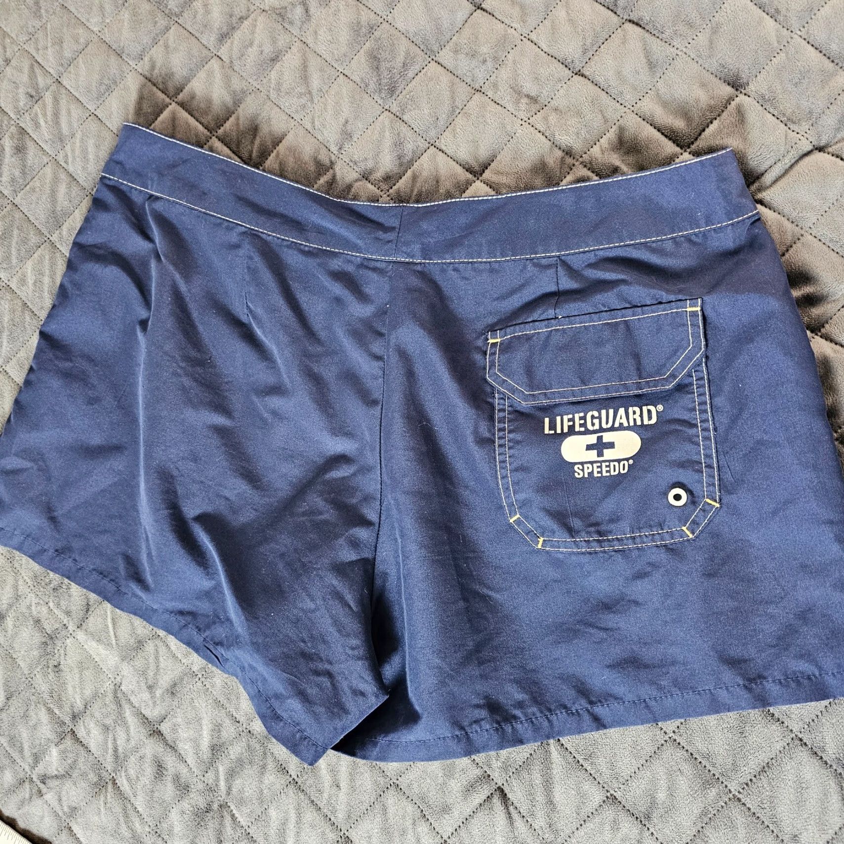 Speedo Speedo Women's LIFEGAURD Swim Trunks Navy Blue Pocket Size 14 Button Beach Pool Size ONE SIZE - 7 Thumbnail
