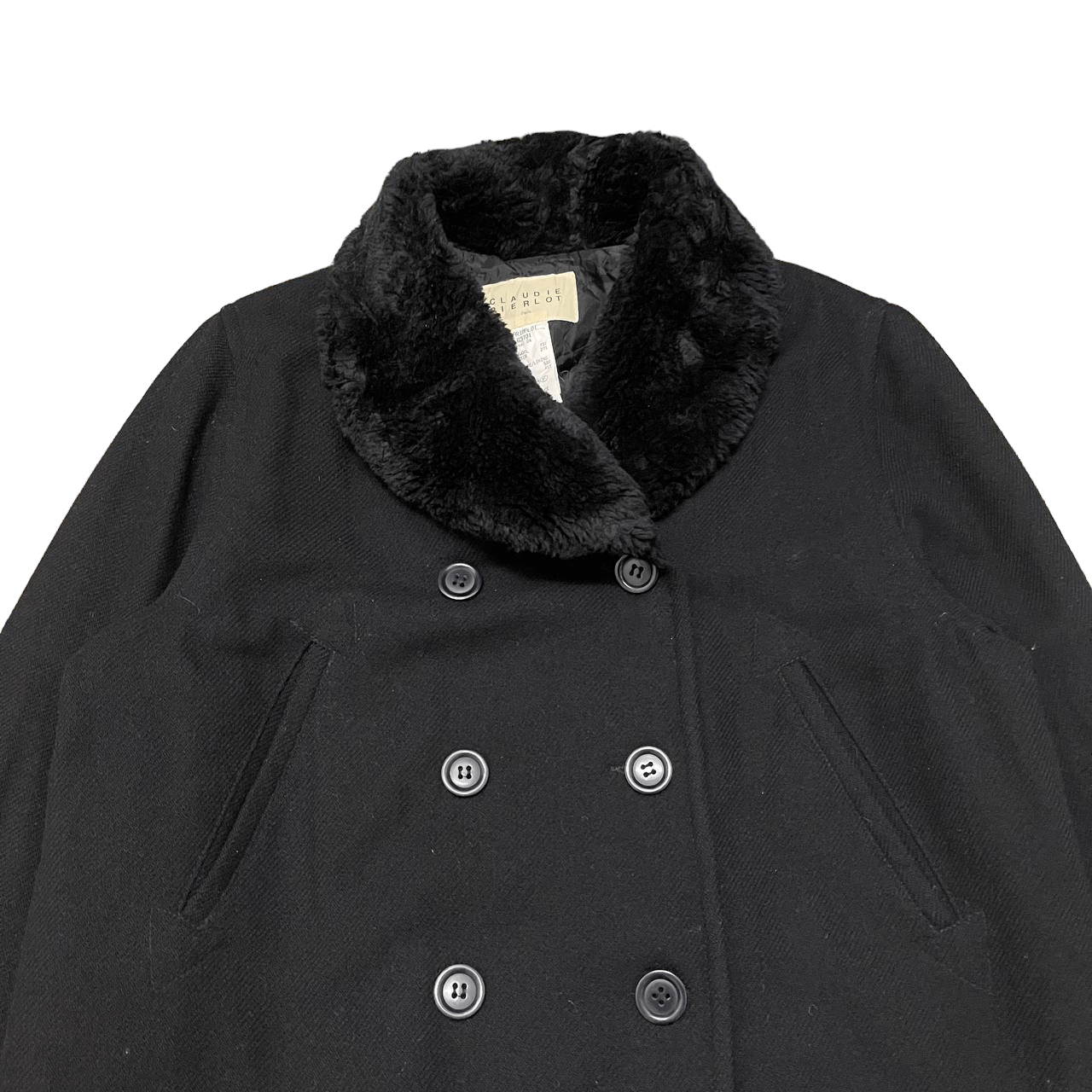Other Vintage Claudie Pierlot Paris Garibaldi Wool Coat Faux Fur Size US M / EU 48-50 / 2 - 2 Thumbnail
