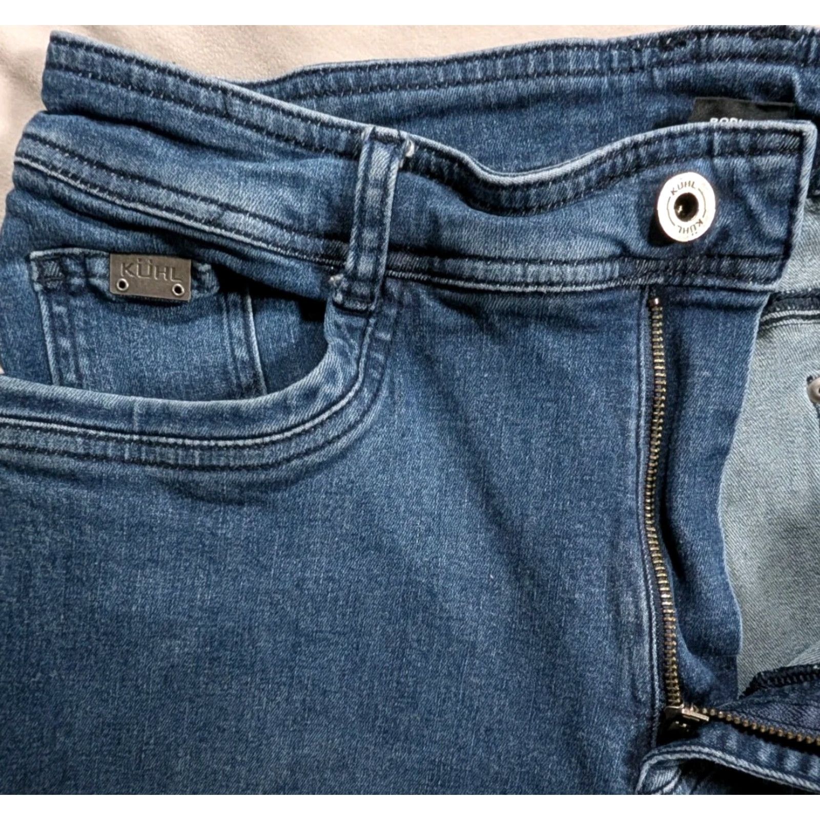 Denime KUHL Denim Jeans Mens 30x30 Indigo Dye Denim Blue Style 5200 Straight 5-Pocket Logo Baggy N/A Size US 34 / EU 50 - 4 Thumbnail