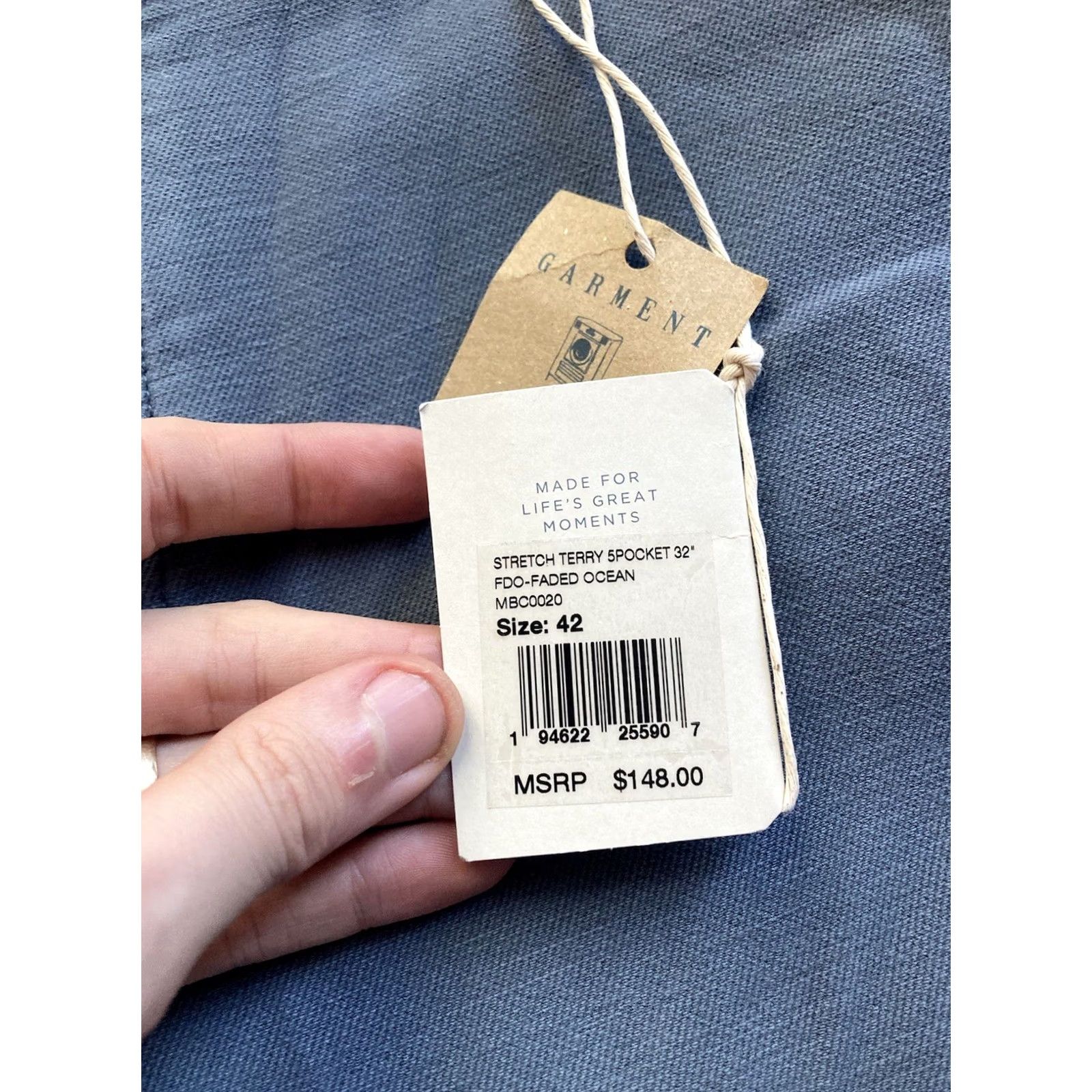 Faherty Faherty Pants Mens 42x32 Chino 5-Pocket Stretch Ocean Blue NWT Regular Size US 42 / EU 58 - 7 Thumbnail