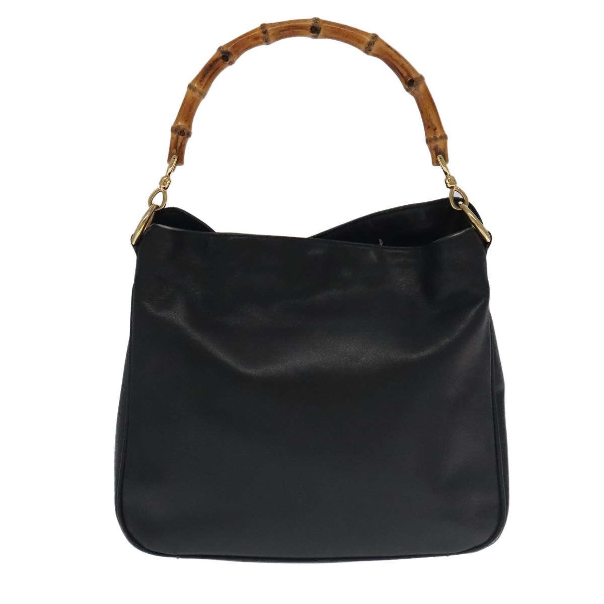 Gucci GUCCI Bamboo Hand Bag Leather Black Gold 001 3754 001 3754 Size ONE SIZE - 2 Thumbnail