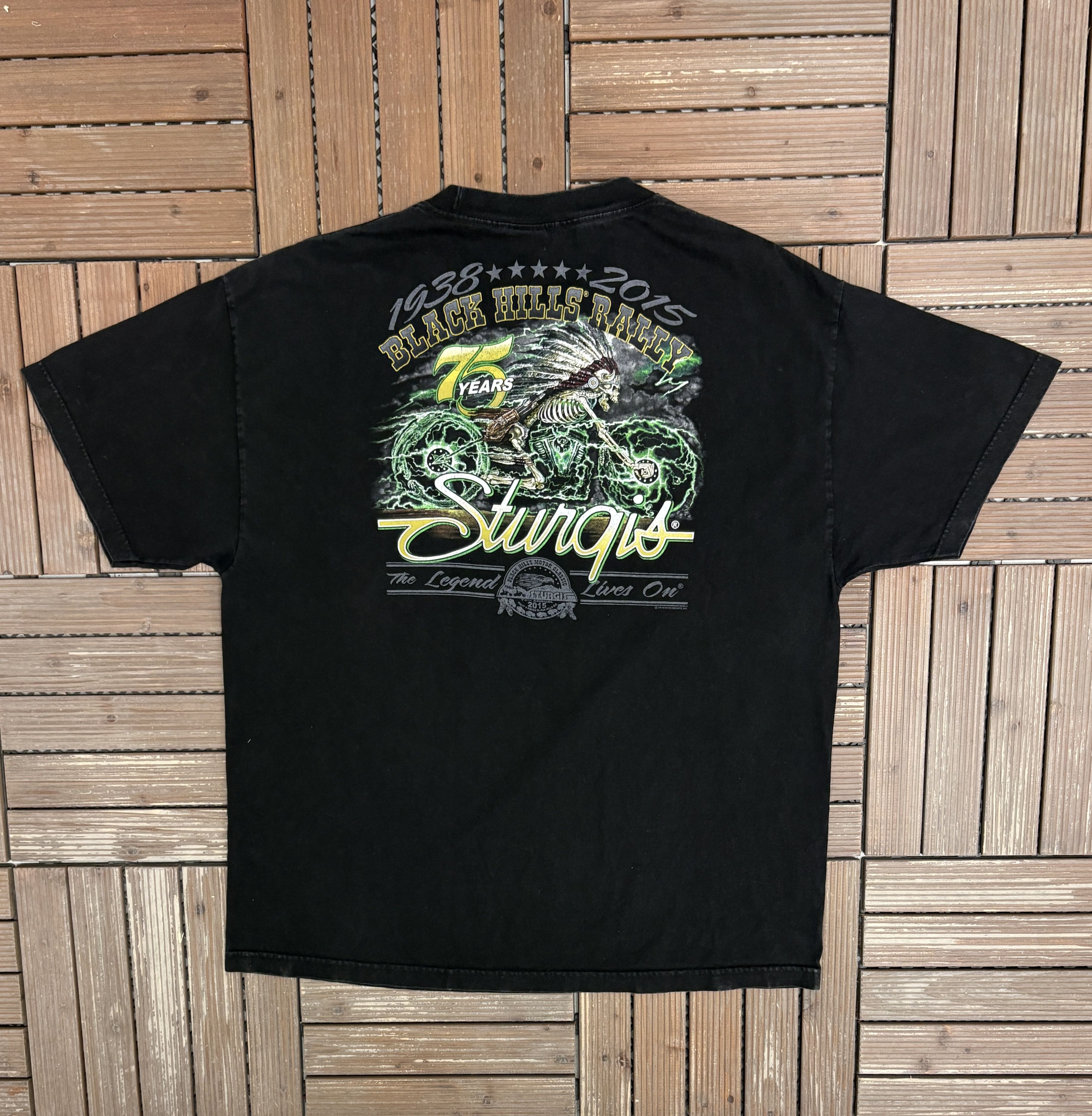 Vintage Sturgis Black Hills Rally Vintage Black T-Shirt Tee Size US XXL / EU 58 / 5 - 4 Thumbnail