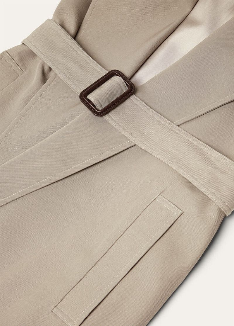 Loro Piana o1srvl11e0526 FAP3113 Gale Trench Coat in Beige Size L / US 10 / IT 46 - 7 Thumbnail