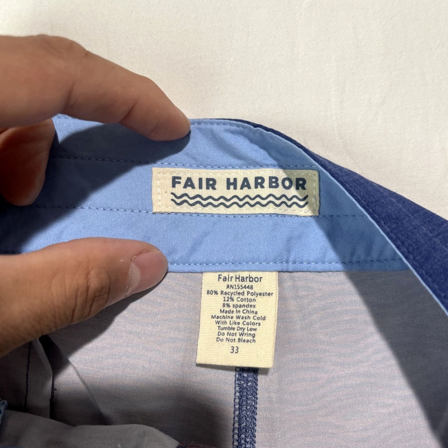 Vintage Fair Harbor Mens Size 33 Swim Trunks Pockets Beach Swimwear New Adult Blue Size US 33 - 7 Thumbnail
