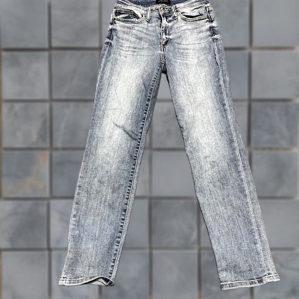 Denime Judy Blue Jeans Womens Boyfriend Mid Rise Ankle Blue Denim 27x29 1/25 Blue Womens Size 42" / US 20 - 1 Thumbnail