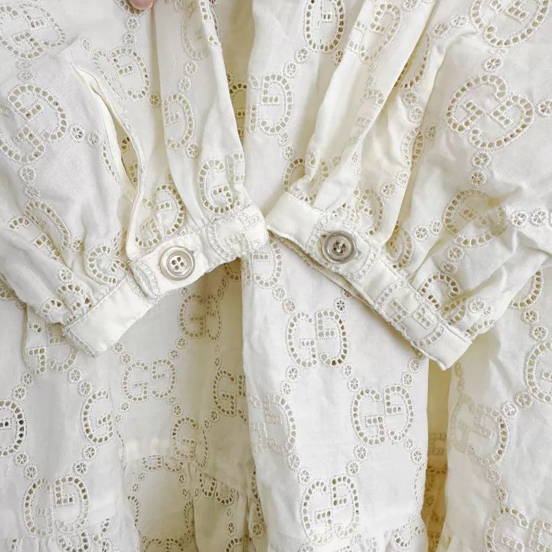 Gucci Gucci Beige hollow jacquard double G embroidery logo dress Size XS / US 0-2 / IT 36-38 - 6 Thumbnail