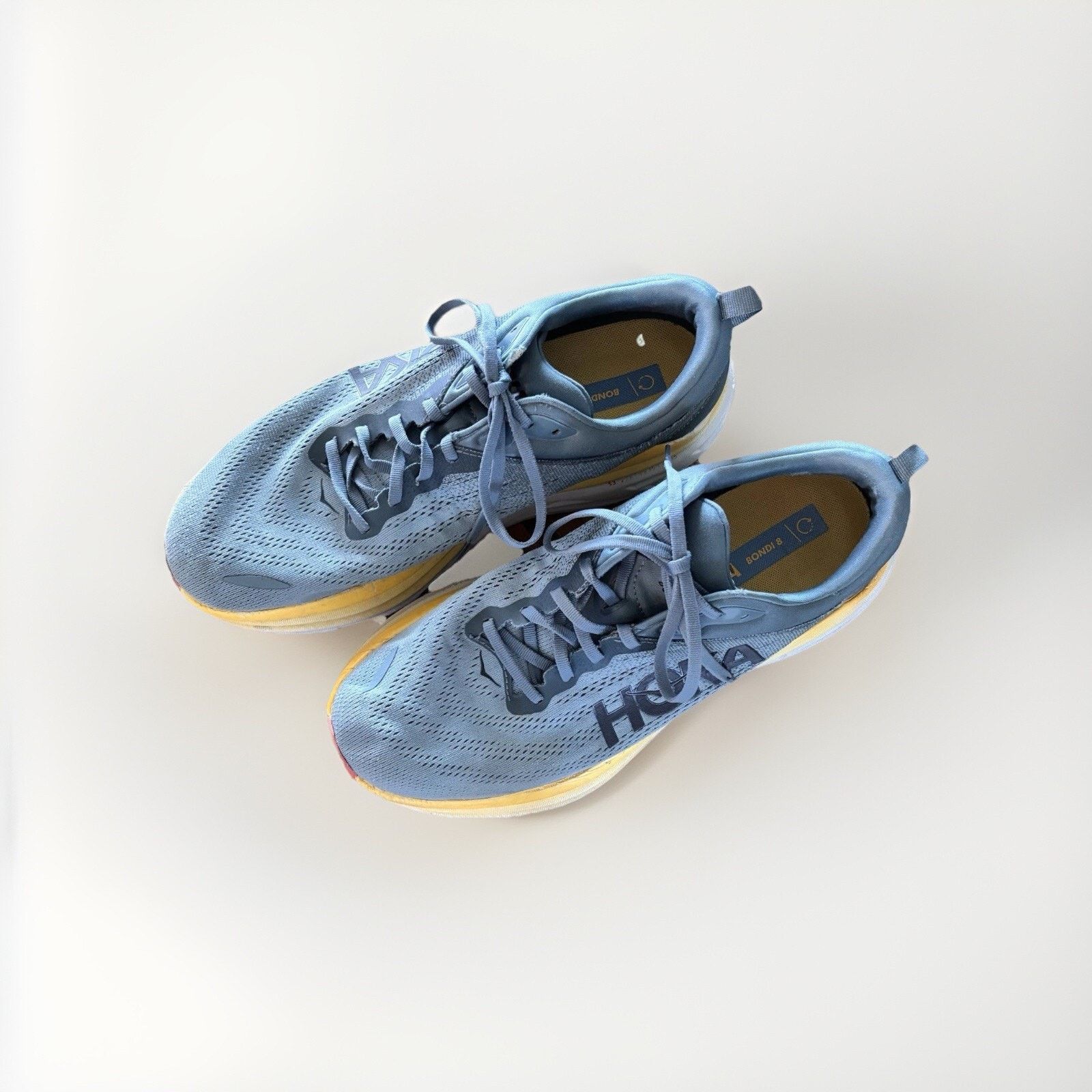 Hoka Hoka One One Men's Bondi 8 Wide Blue Yellow 11.5 2E EU46 Size US 11.5 / EU 44-45 - 3 Thumbnail