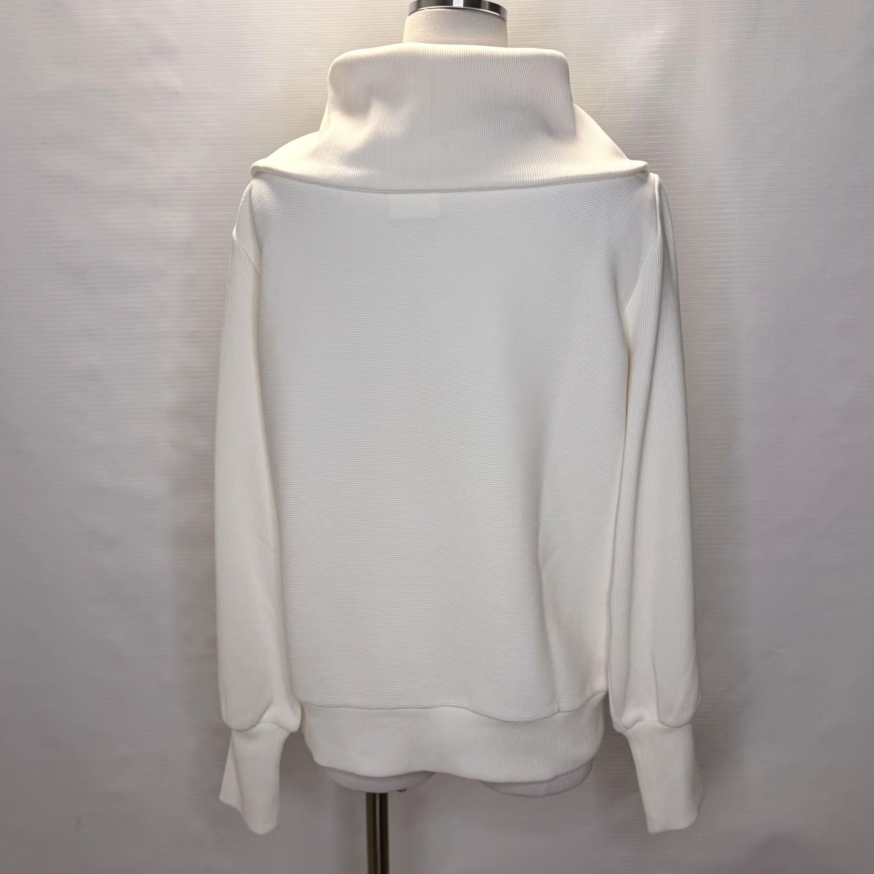 Varley Varley Womens Sweatshirt Vine Half Zip High Neck 2XS White Balloon Sleeve Pullover Size XXS / US 00 / IT 34 - 7 Thumbnail