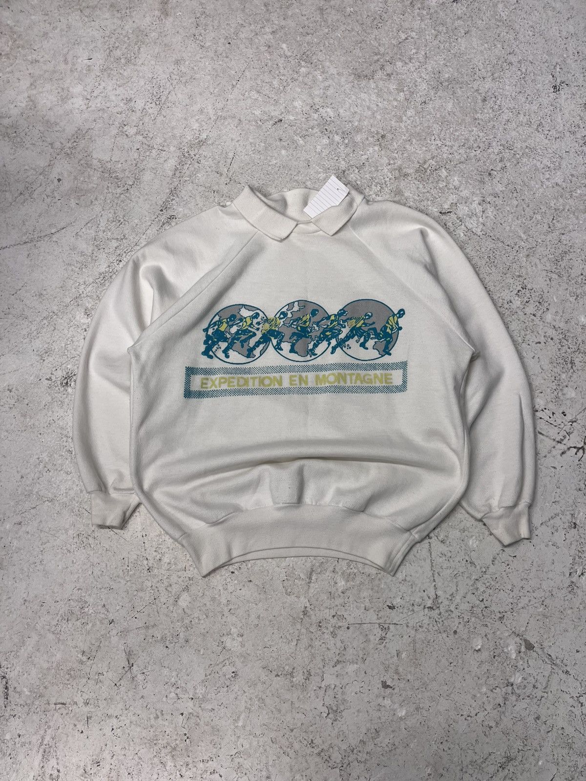 Vintage Vintage white expedition en montagne sweatshirt Size US M / EU 48-50 / 2 - 2 Thumbnail