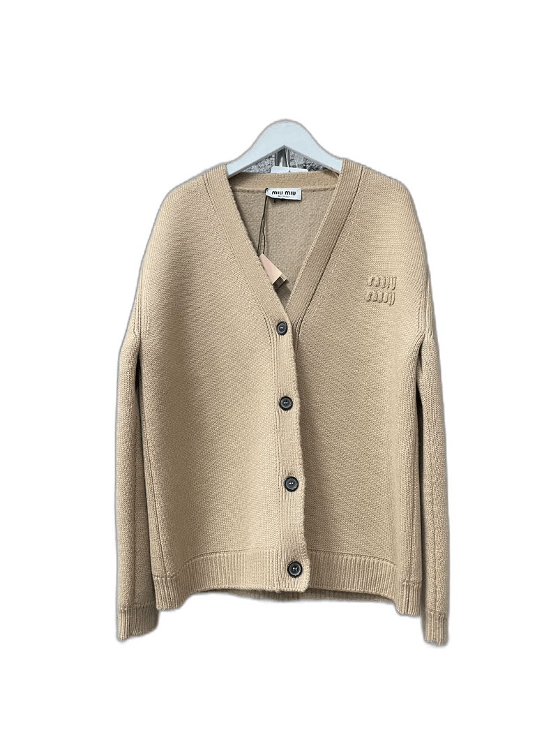 Miu Miu Miumiu Beige Wool Cardigan Size US S / EU 44-46 / 1 - 1 Thumbnail