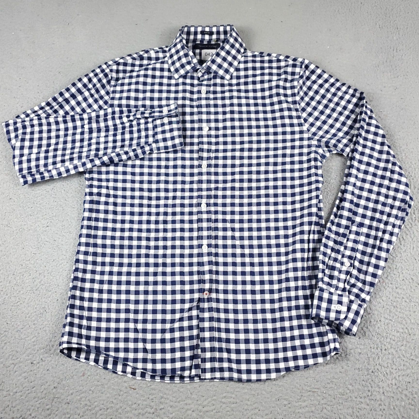 Tommy Hilfiger Tommy Hilfiger Shirt Mens Large Blue Check Button-Up Long Sleeve Casual Collared Cotton Classic Preppy Size US L / EU 52-54 / 3 - 2 Thumbnail
