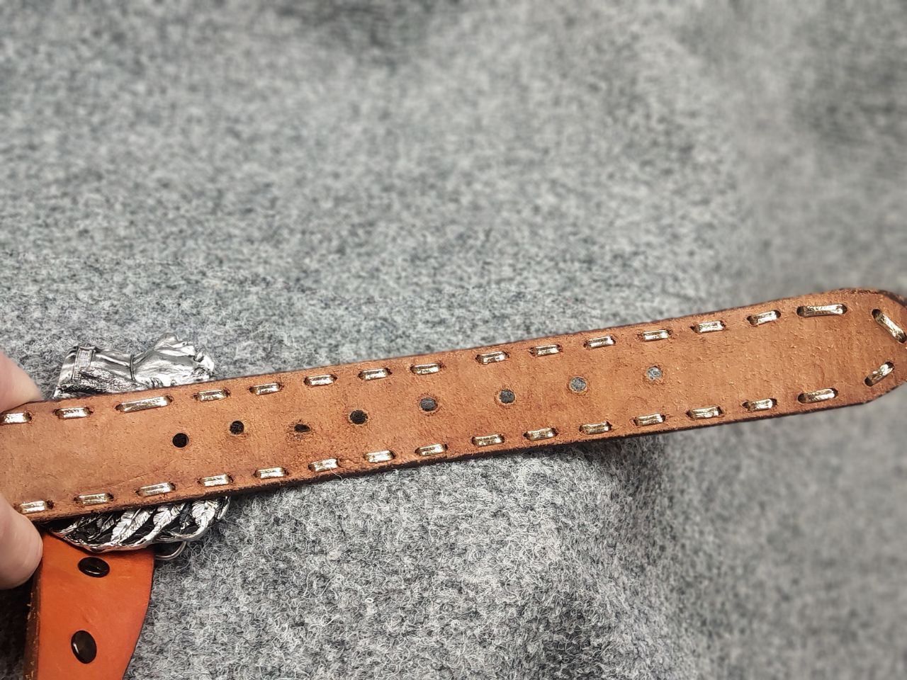 Vintage Vintage Cintos Imperial Bergamot Brass Western Leather Belt Size ONE SIZE - 11 Thumbnail
