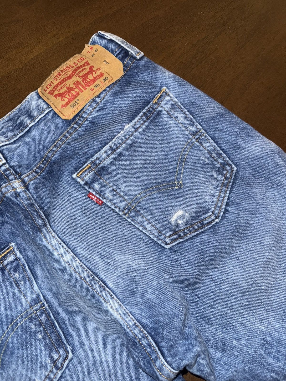 Levi's × Levi's Vintage Clothing × Vintage Levi’s 501’s distressed vintage jeans Size US 30 / EU 46 - 8 Thumbnail