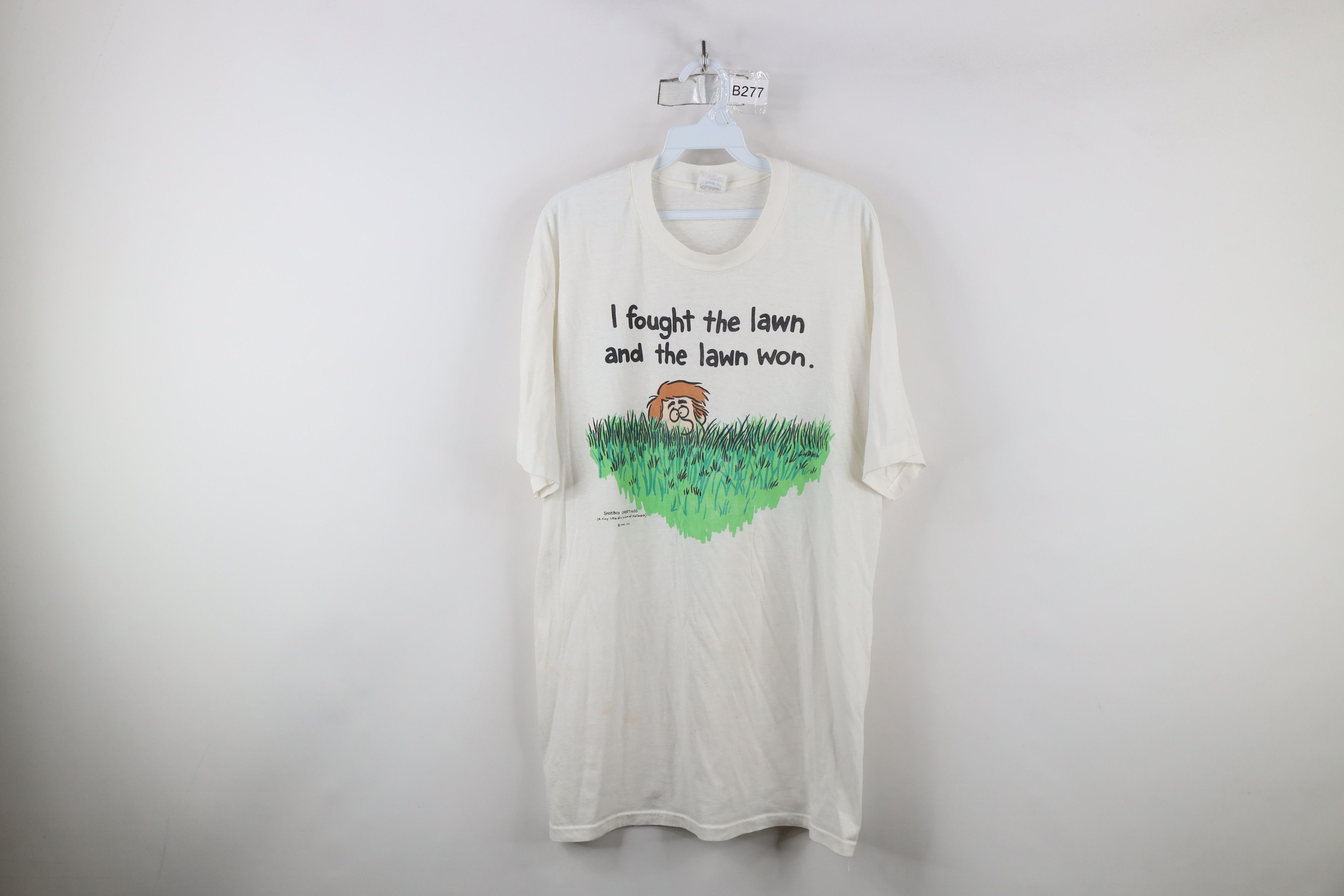 Vintage Vintage 80s I Fought The Lawn and the Lawn Won T-Shirt USA Size US XL / EU 56 / 4 - 1 Thumbnail