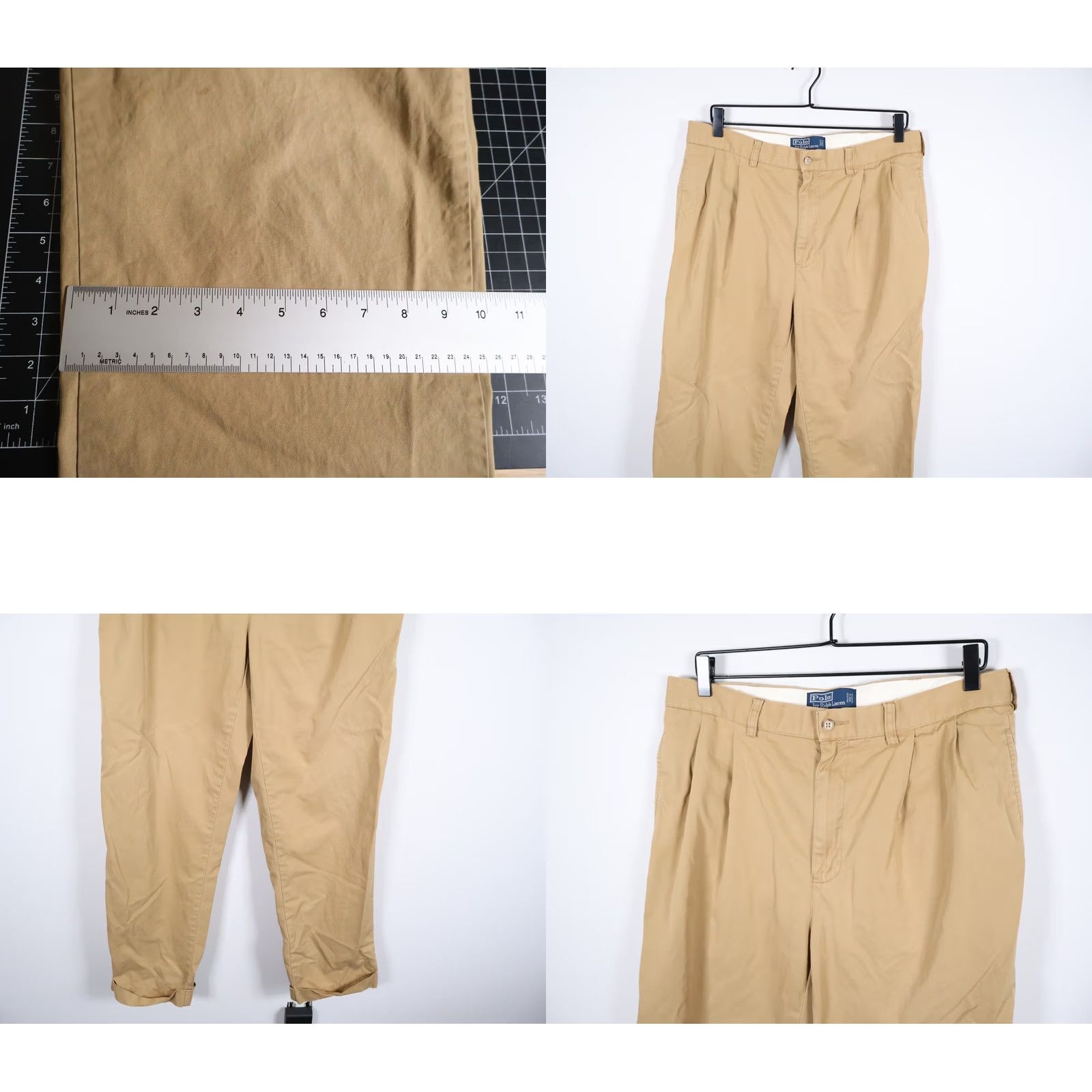 Polo Ralph Lauren Polo Ralph Lauren Hammond Pants Mens 32 x 30 Brown Corduroy Cotton Flat Front Zip Fly Straight Leg Chino Vintage: No 90s Hipster Retro Mens Size US XS / EU 42 / 0 - 9 Thumbnail