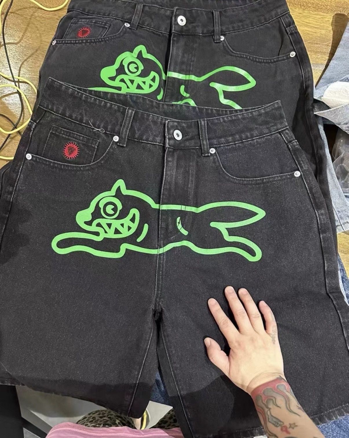 Billionaire Boys Club BBC ICECREAM Three-Color Flying Dog Denim Shorts Size US 34 / EU 50 - 6 Thumbnail