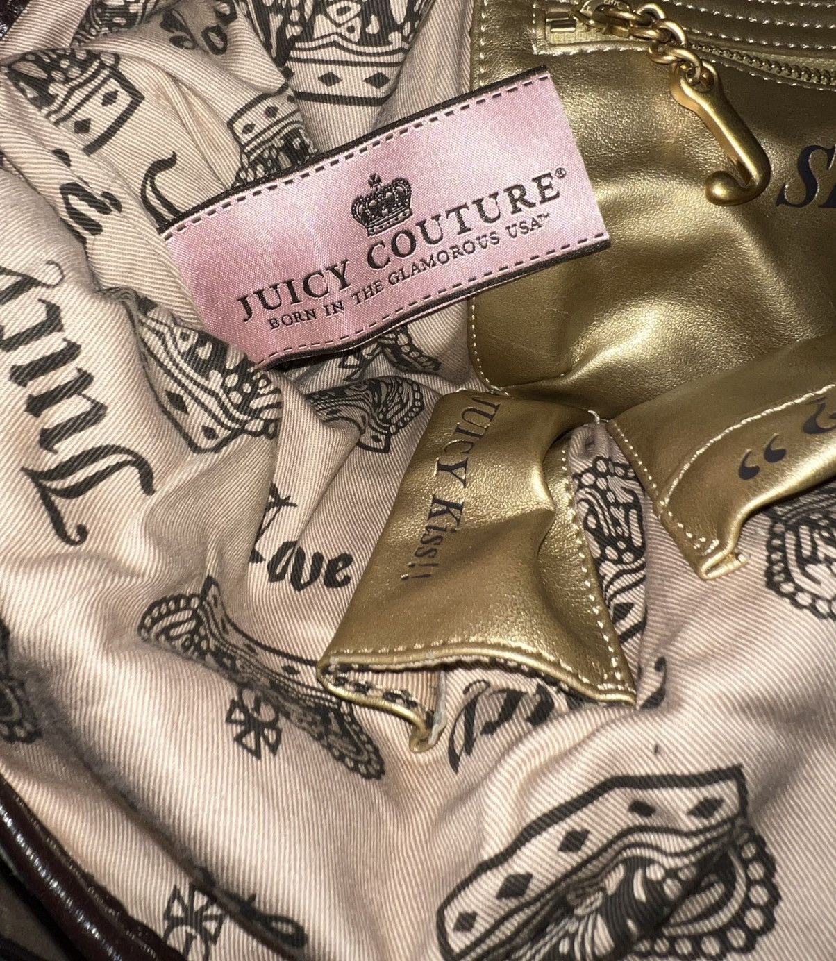 Juicy Couture Vintage Juicy Couture Handbag PurseTote Brown Velour Bag Y2k Size ONE SIZE - 10 Thumbnail