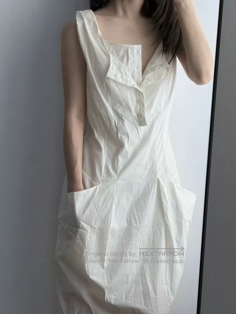 Helmut Lang Helmut Lang White Two-Piece Sleeveless Dress Size M / US 6-8 / IT 42-44 - 1 Thumbnail