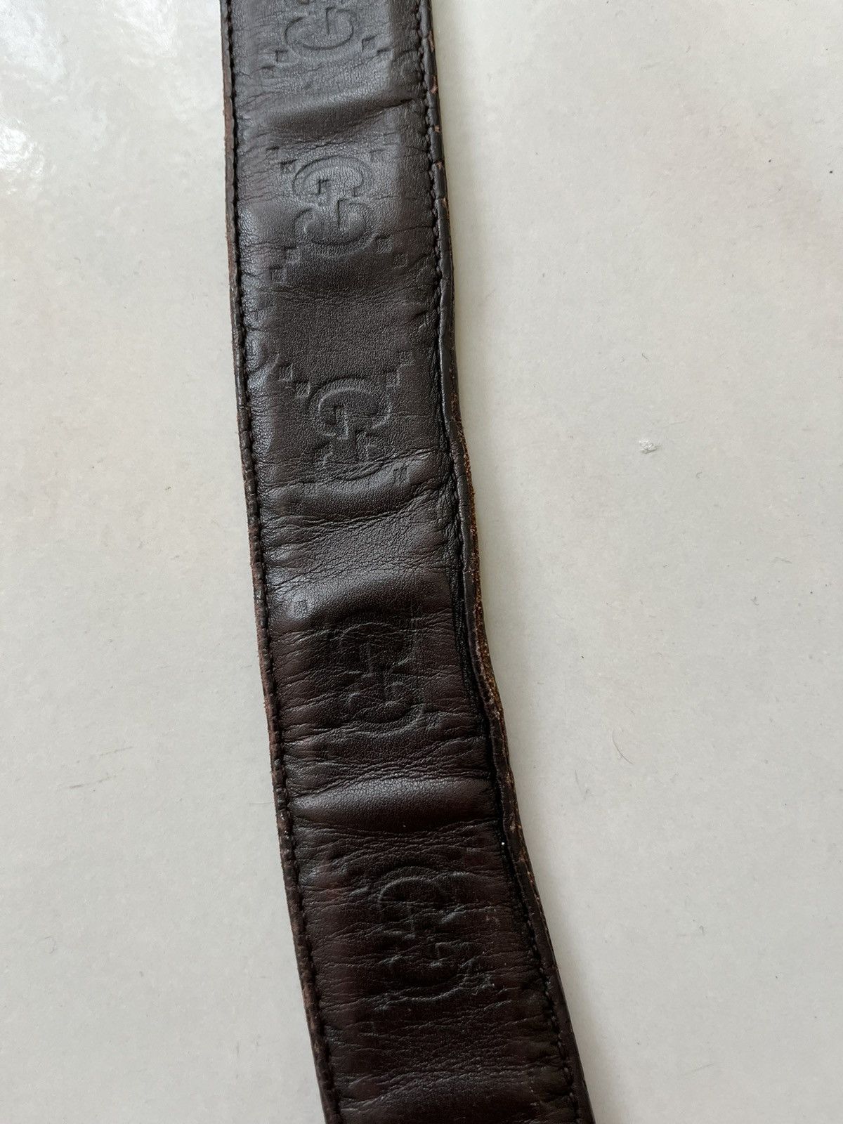 Gucci Gucci Dark Guccissima Leather Square Buckle Size ONE SIZE - 9 Thumbnail