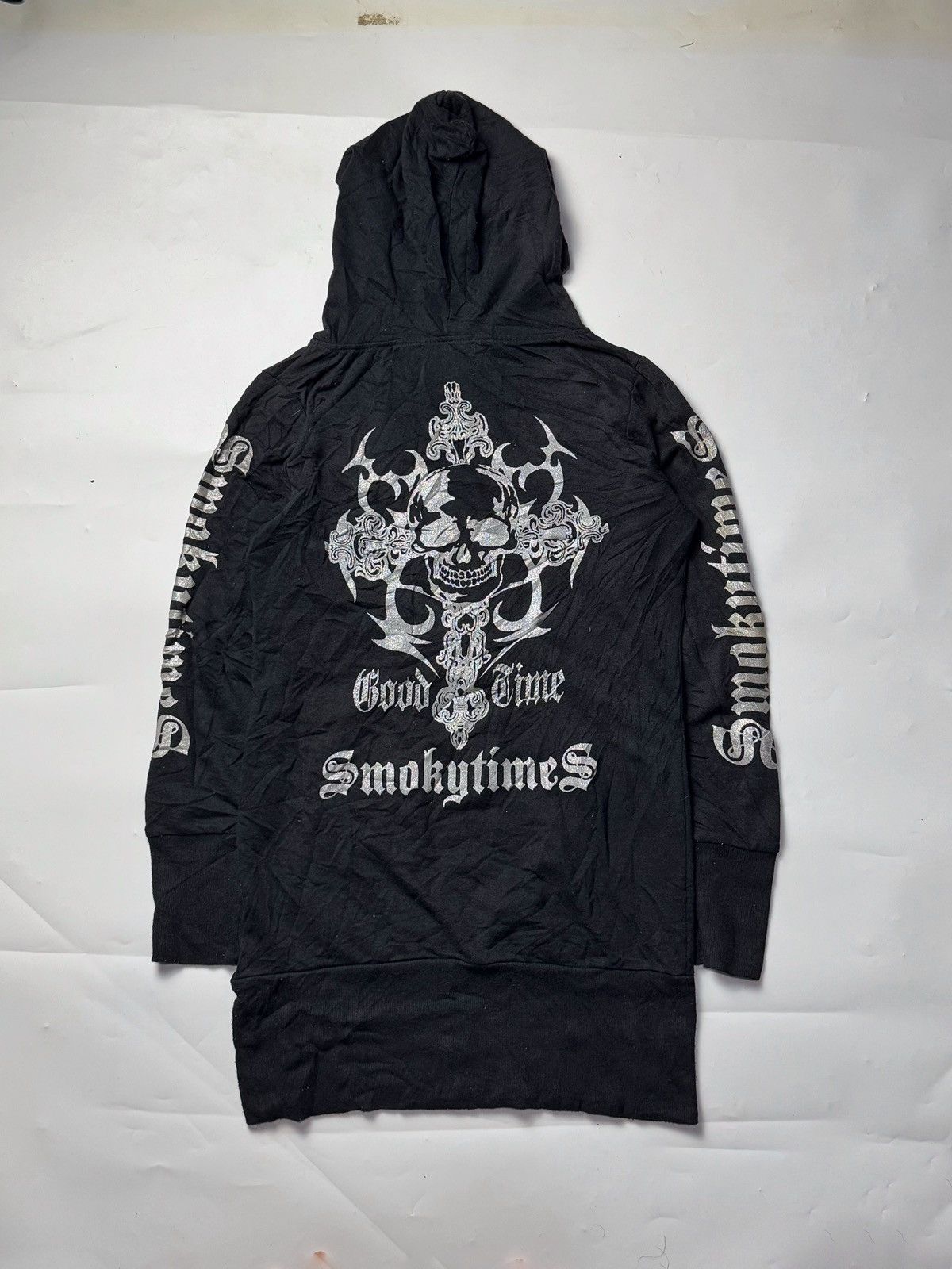 20471120 × Hysteric Glamour × Japanese Brand Gothic Skulls Poem Japanese Hoodie Blue Gtrive Size US S / EU 44-46 / 1 - 2 Thumbnail