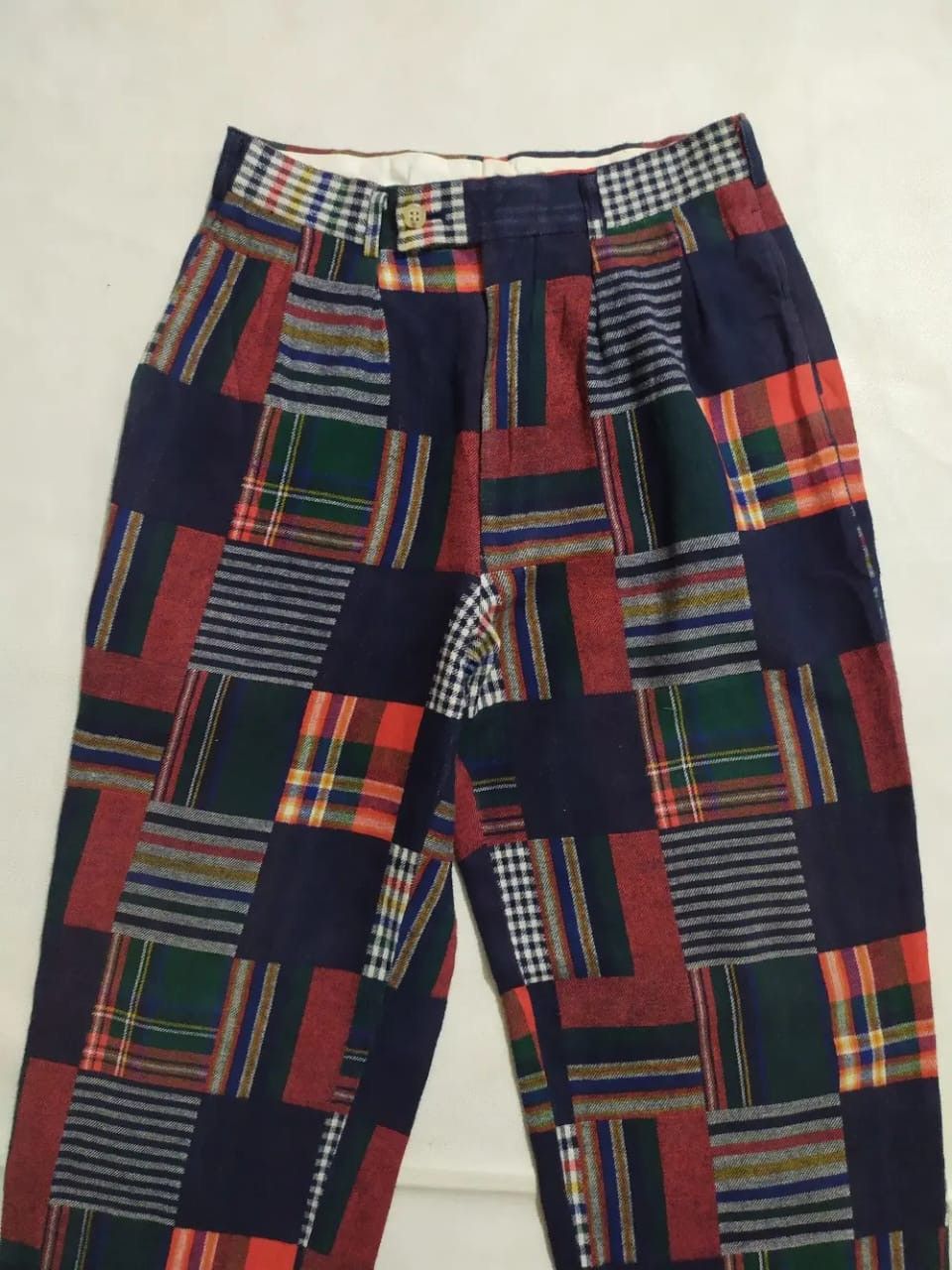 Japanese Brand Bigi Co Pants Casual Multicolor Checkered Plain Size US 29 - 2 Thumbnail