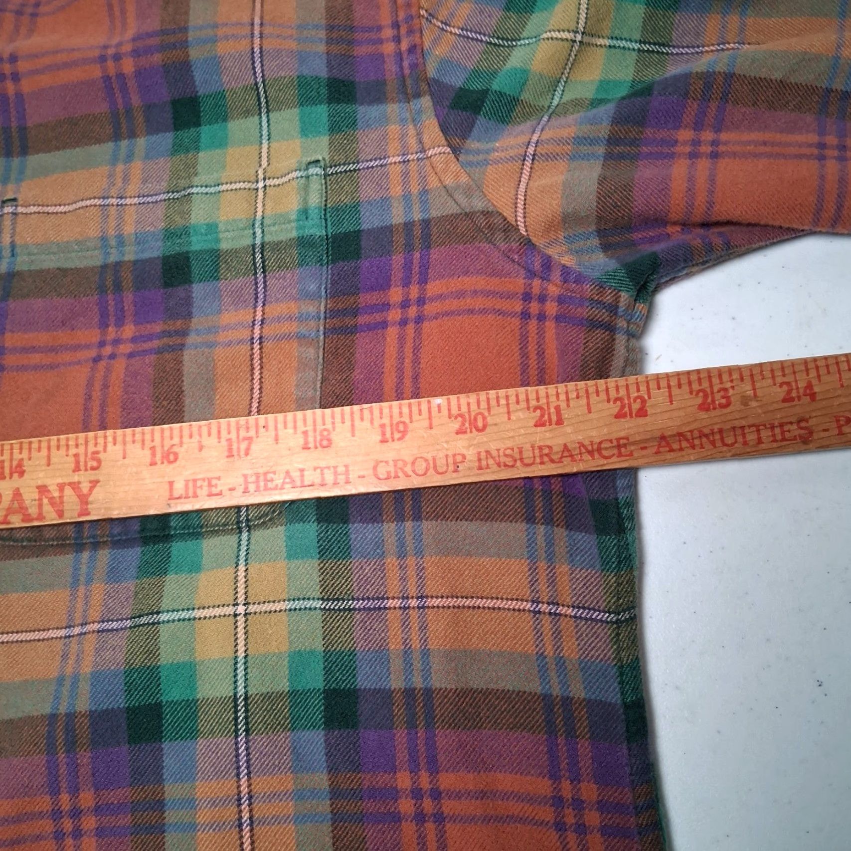 Lands' End Lands' End Flannel Shirt Men M 15-15 1/2 Rust Green Purple Button Down Workwear Plaid Long Sleeve Casual Size US M / EU 48-50 / 2 - 5 Thumbnail