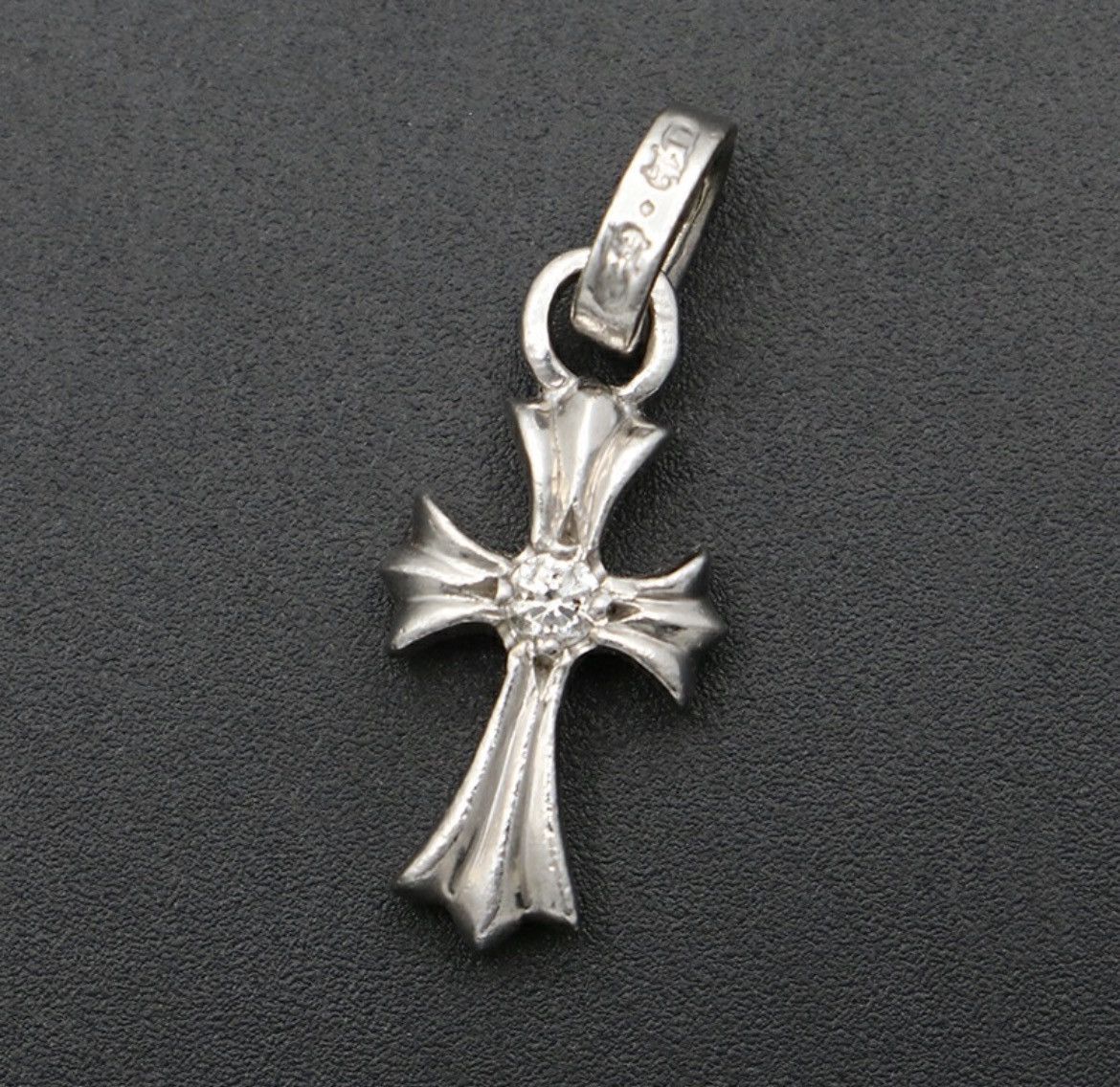 Chrome Hearts 18k White Gold diamond Baby Fat pendant