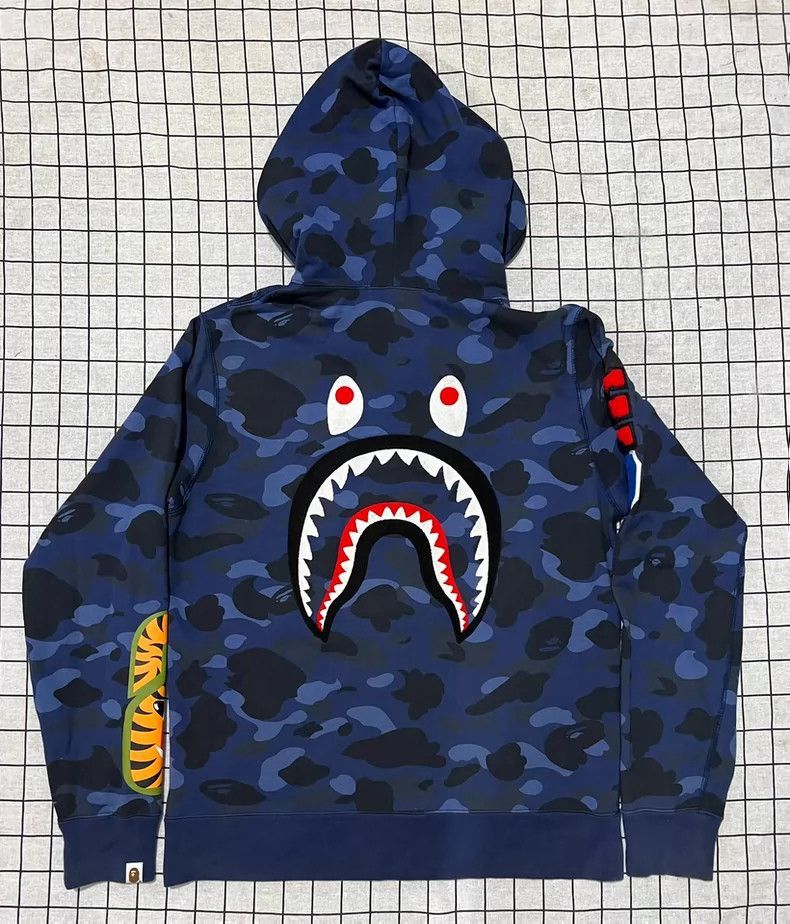 Bape BAPE Blue Camo Shark Hoodie Jacket-2508 Size US XL / EU 56 / 4 - 1 Thumbnail