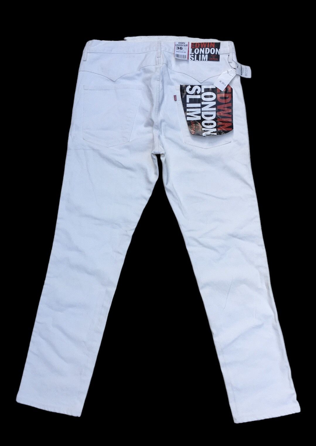 image of Edwin London Slim White Jeans 36, Men's