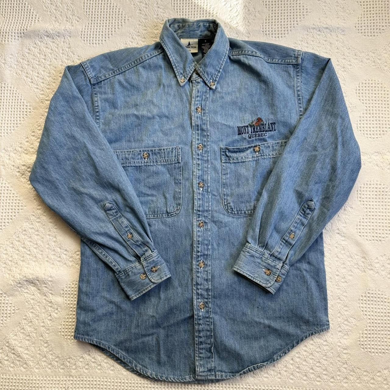 Other Vintage Mont-Tremblant Denim Shirt Mens S Blue Quebec Canada Size US S / EU 44-46 / 1 - 2 Thumbnail