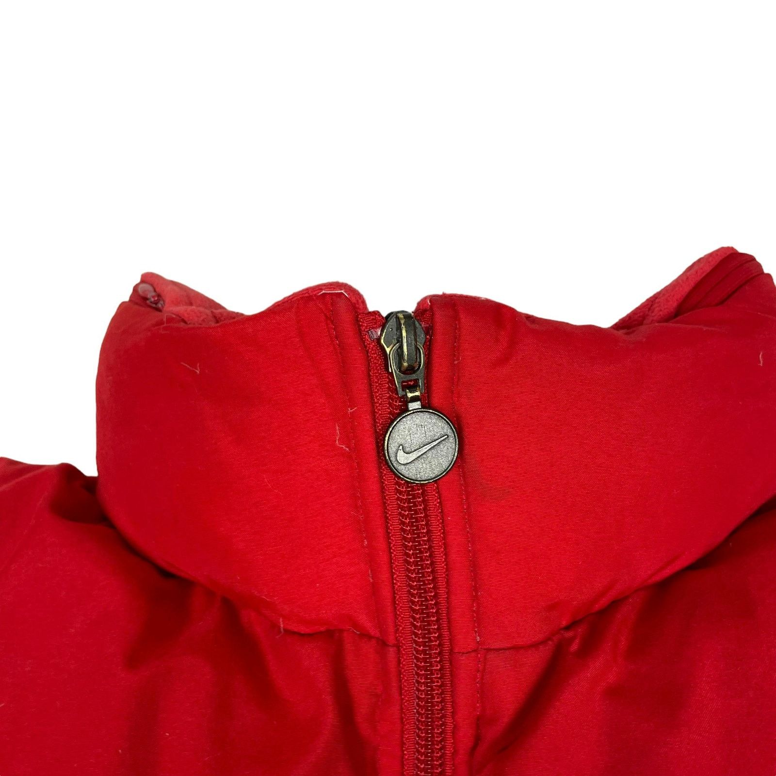 Nike × Vintage Nike Women's Red Embroidered Swoosh Full Zip Puffer Jacket M Size M / US 6-8 / IT 42-44 - 4 Thumbnail