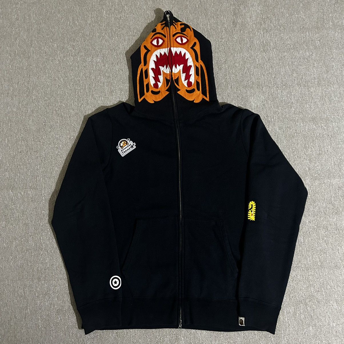 Bape Bape Tiger Black Full Zip Hoodie Grailed