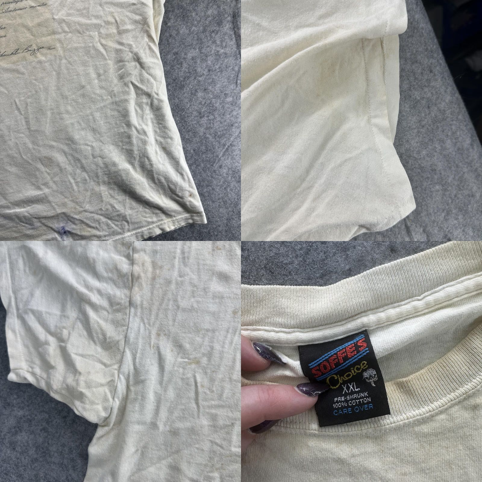 Soffe VINTAGE Tufts University College 90s T-Shirt Mens 2XL White Graphic Cotton Short Sleeve Size US XXL / EU 58 / 5 - 8 Thumbnail