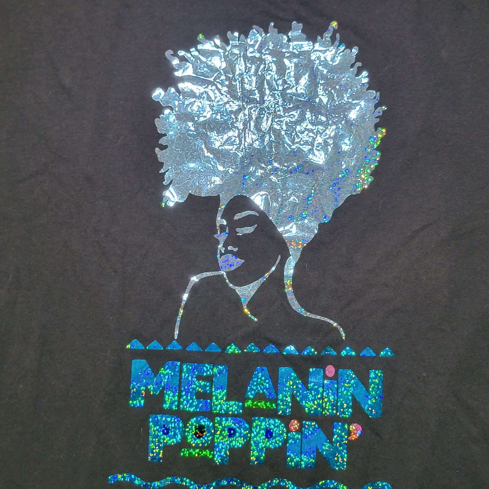 Gildan Melanin Poppin' Sparkly Graphic Black Tee (Gildan) - Size XL Size XL / US 12-14 / IT 48-50 - 3 Thumbnail